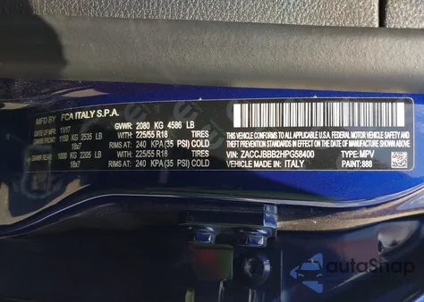 2017 Jeep Renegade Latitude 4X4 из США, поврежденный, VIN ZACCJBBB2HPG58400